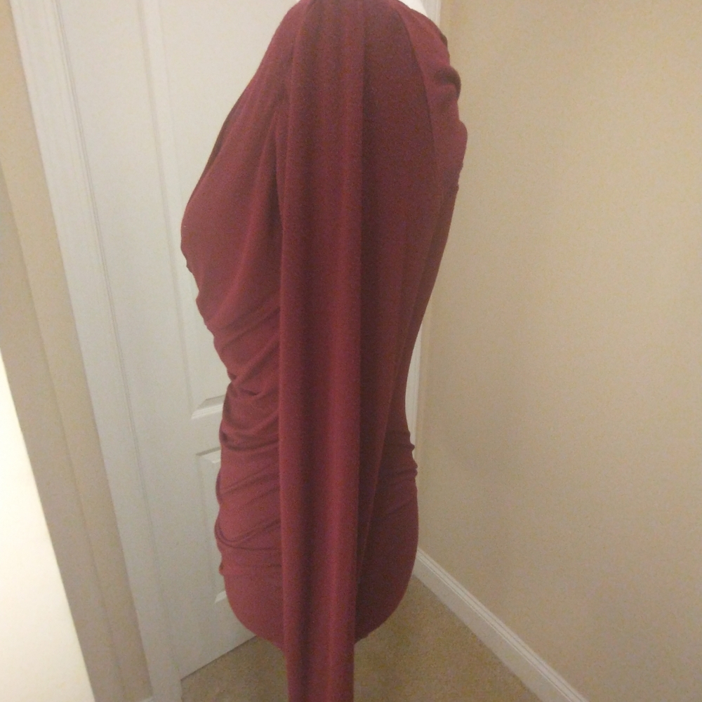 CAbi Raspberry Wrap Top With Ruched Sides - Picture 3 of 9
